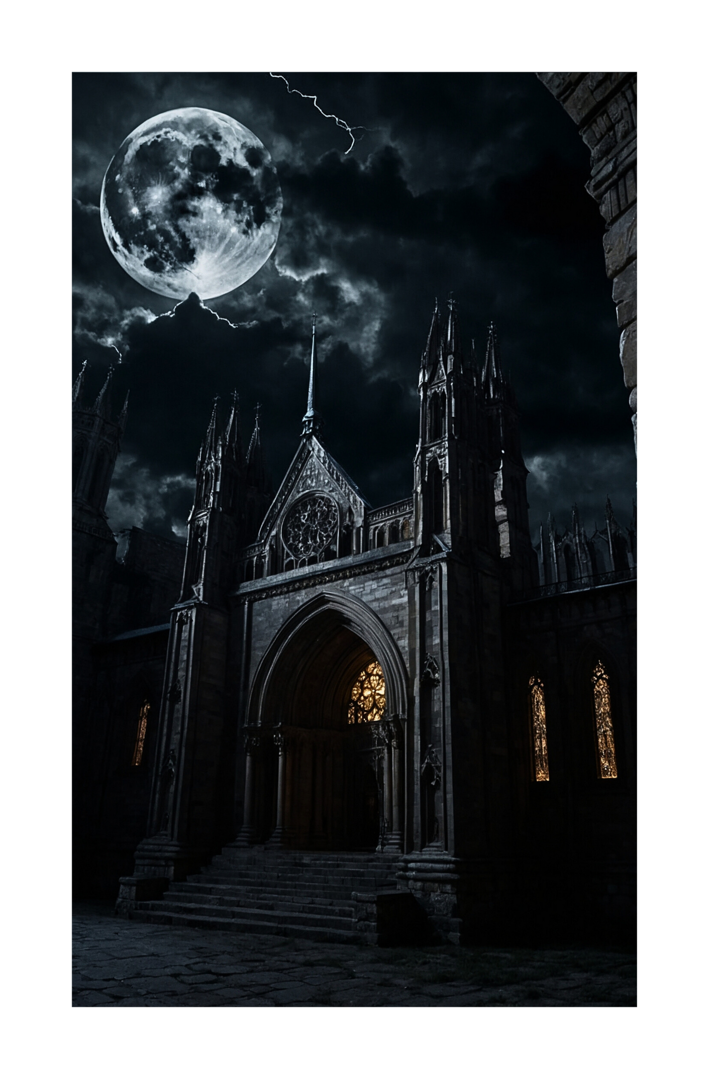 Dark Fantasy Kathedrale der Schatten Leinwand 40x60 Zoll freigestellt für Produktdarstellung