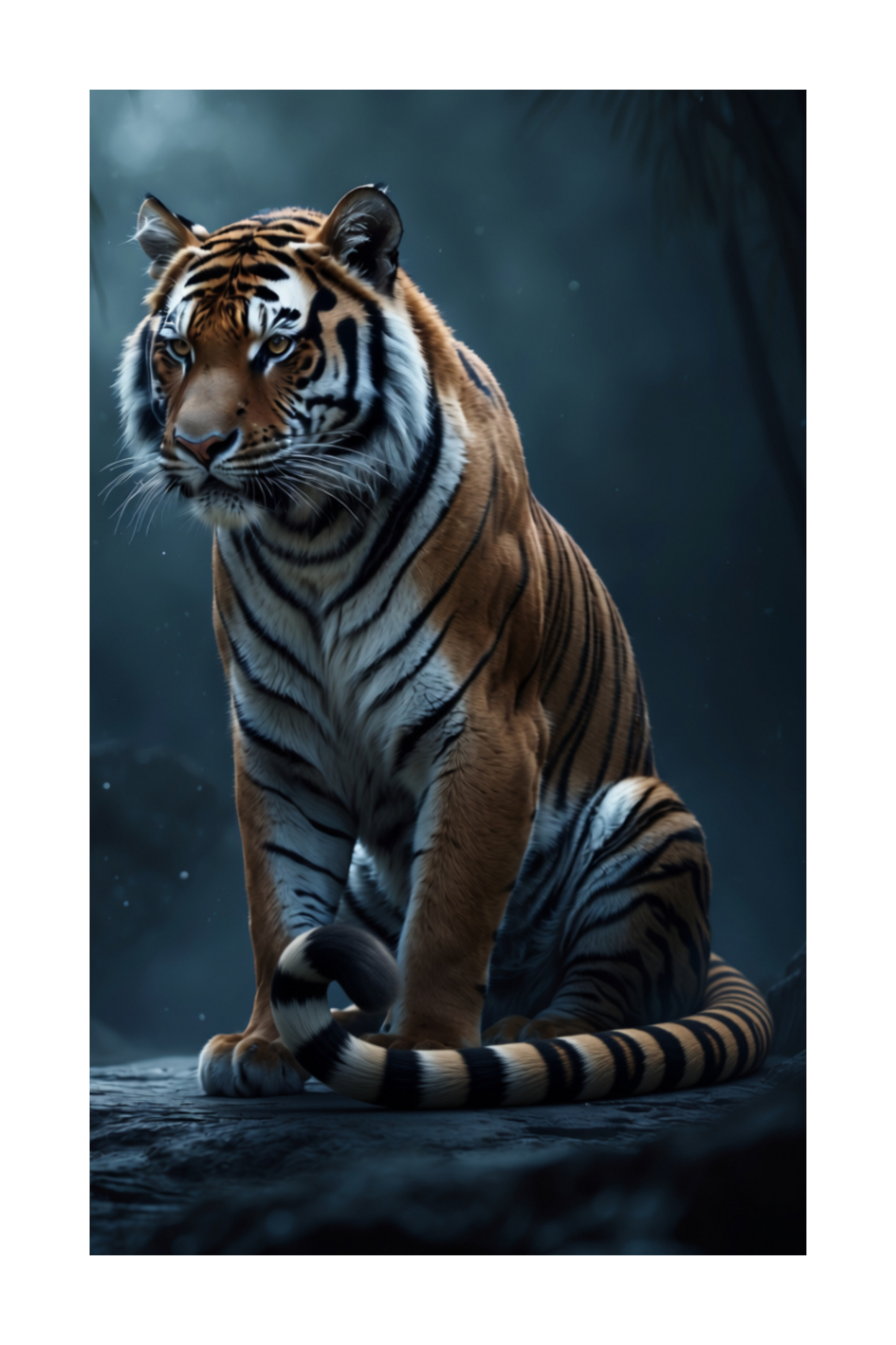 Leinwand eines Tigers im Schatten des Dschungels auf transparentem Hintergrund