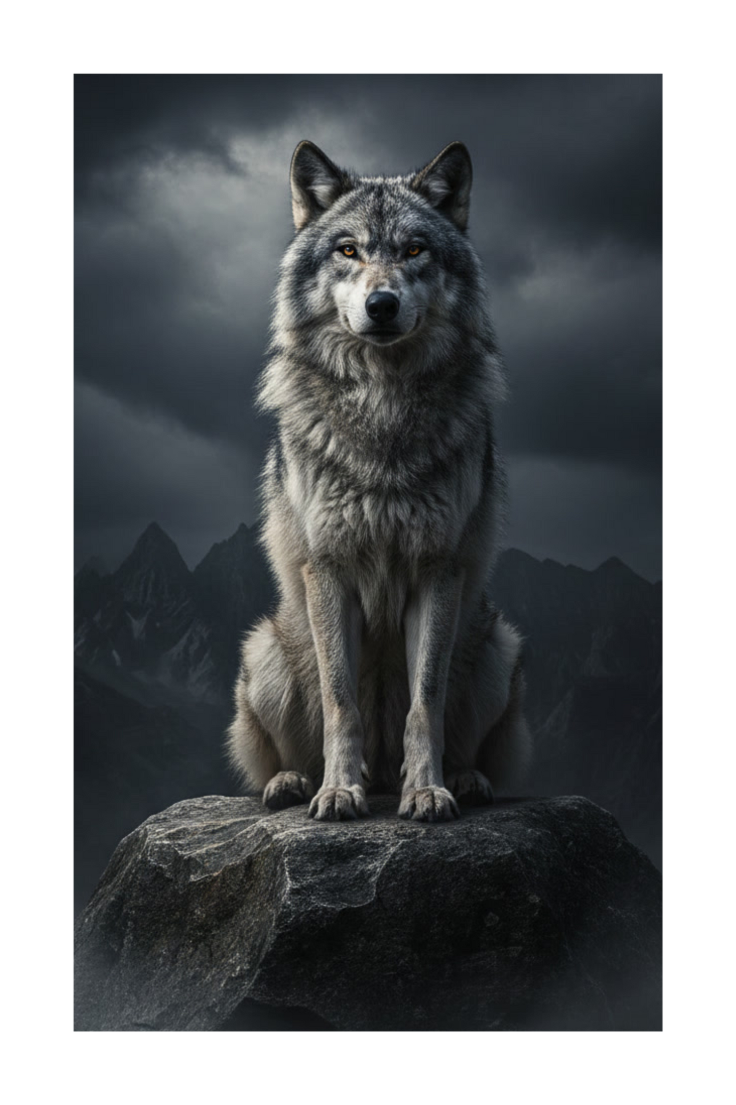 Freigestelltes Wolf im Nebelgebirge Leinwandbild