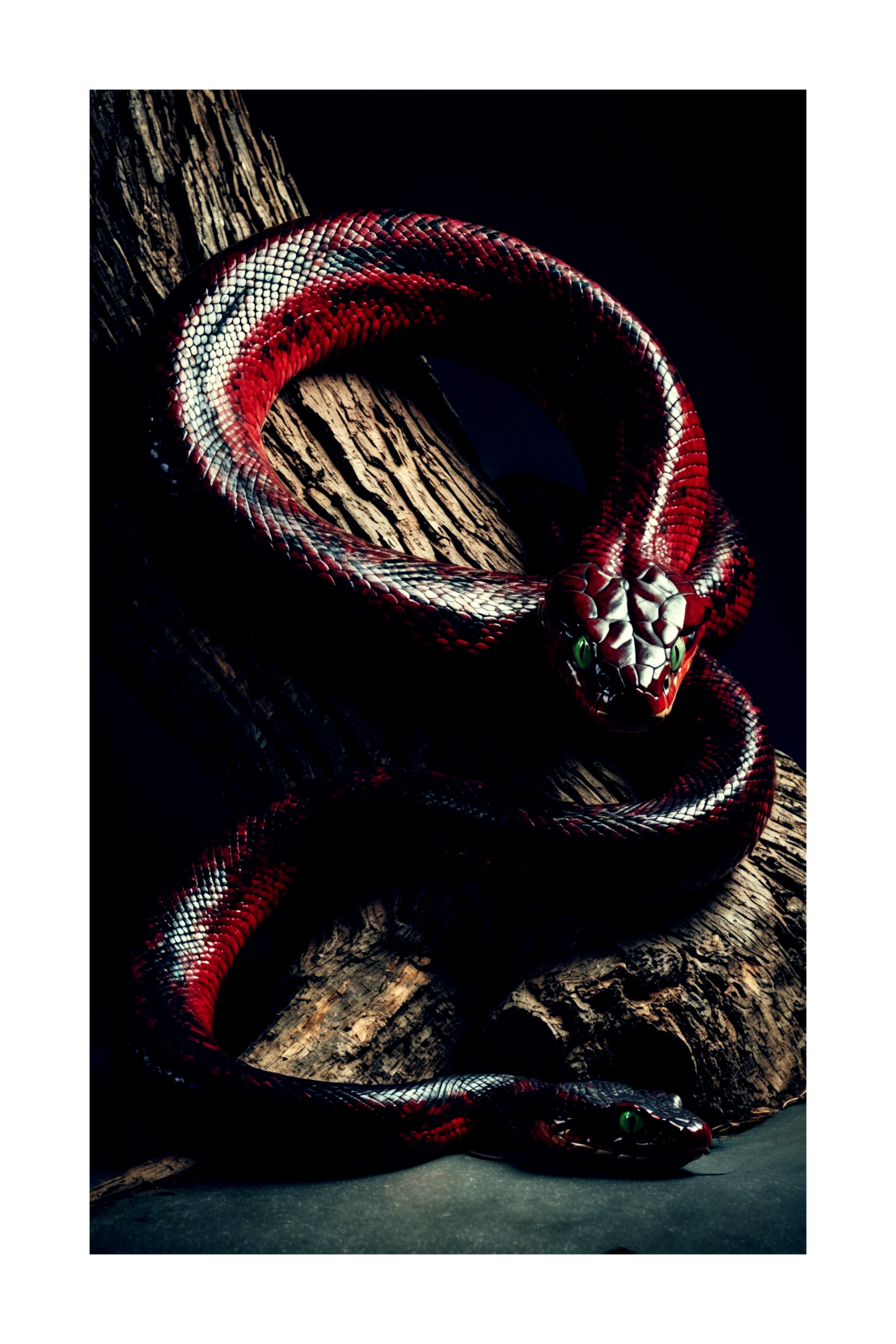 Freigestelltes Dark Fantasy Schlangen Poster für Mockup und Produktdarstellung