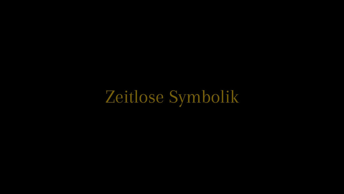 Zeitlose Symbolik – Titelgrafik in goldener Schrift auf schwarzem Hintergrund