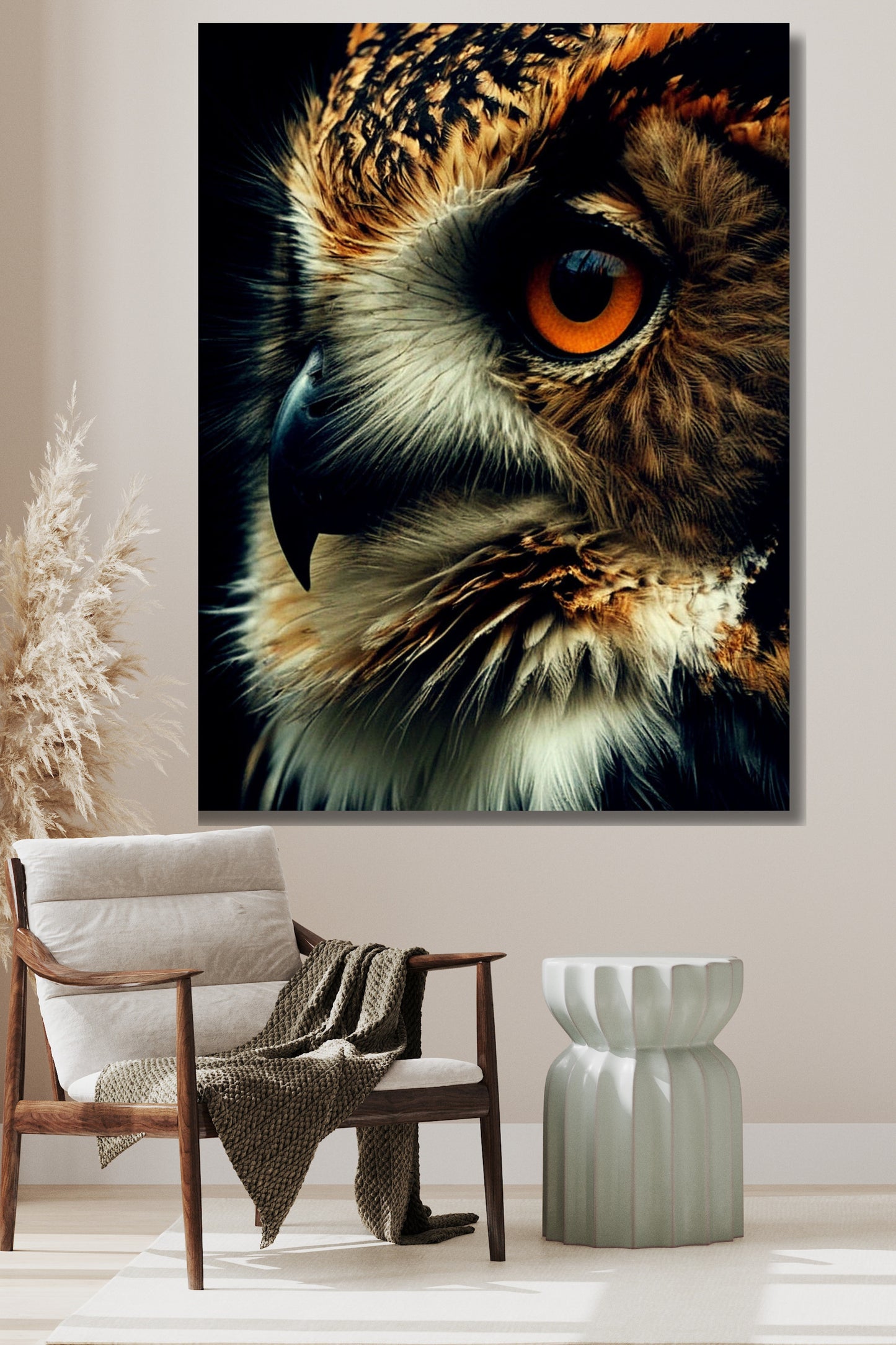 Poster einer Eule im Close up