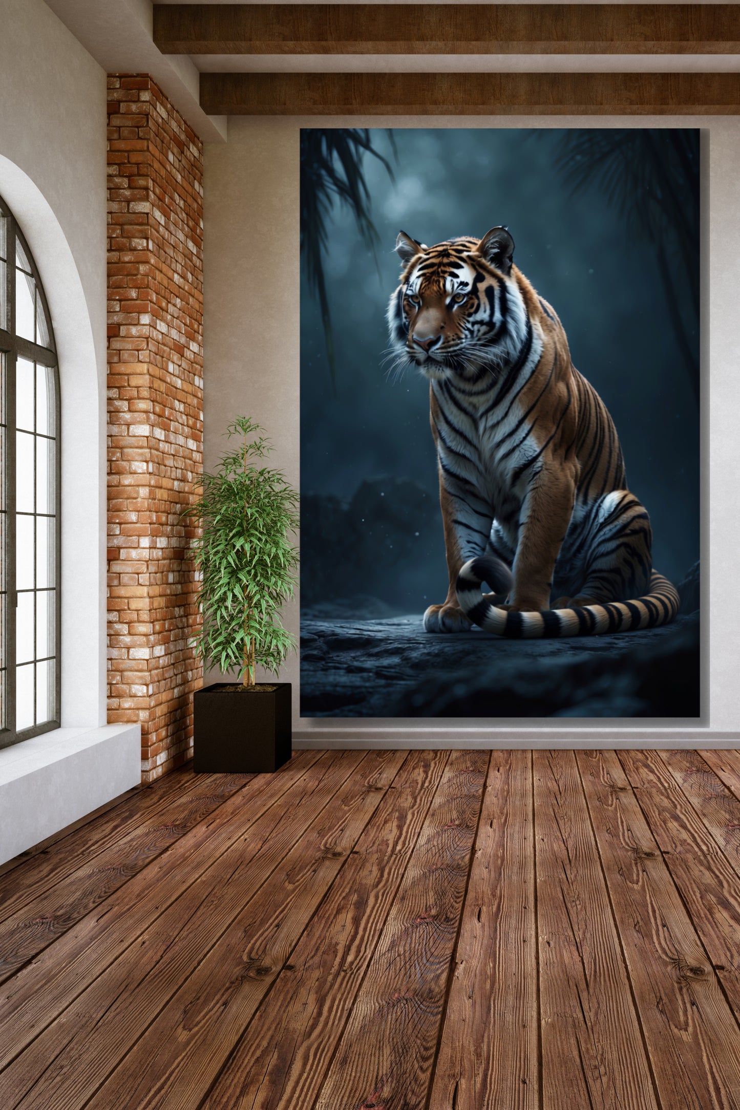 Leinwand eines Tigers im Schatten des Dschungels