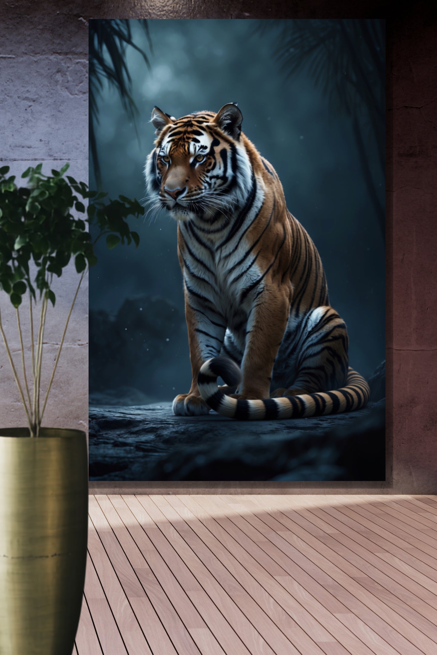 Leinwand eines Tigers im Schatten des Dschungels