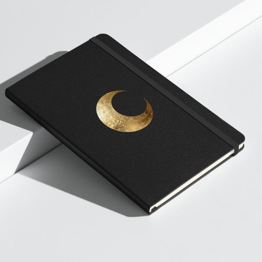 Hardcover Notizbuch mit Mondsymbol in Goldoptik