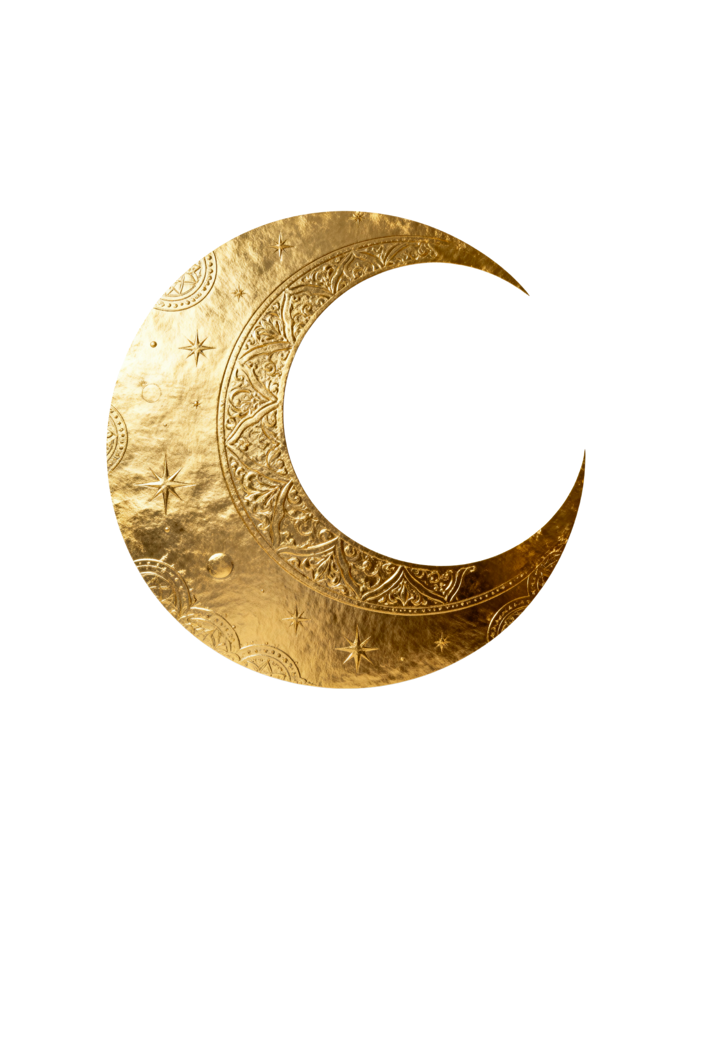 Duschvorhang mit goldenem Mondsymbol
