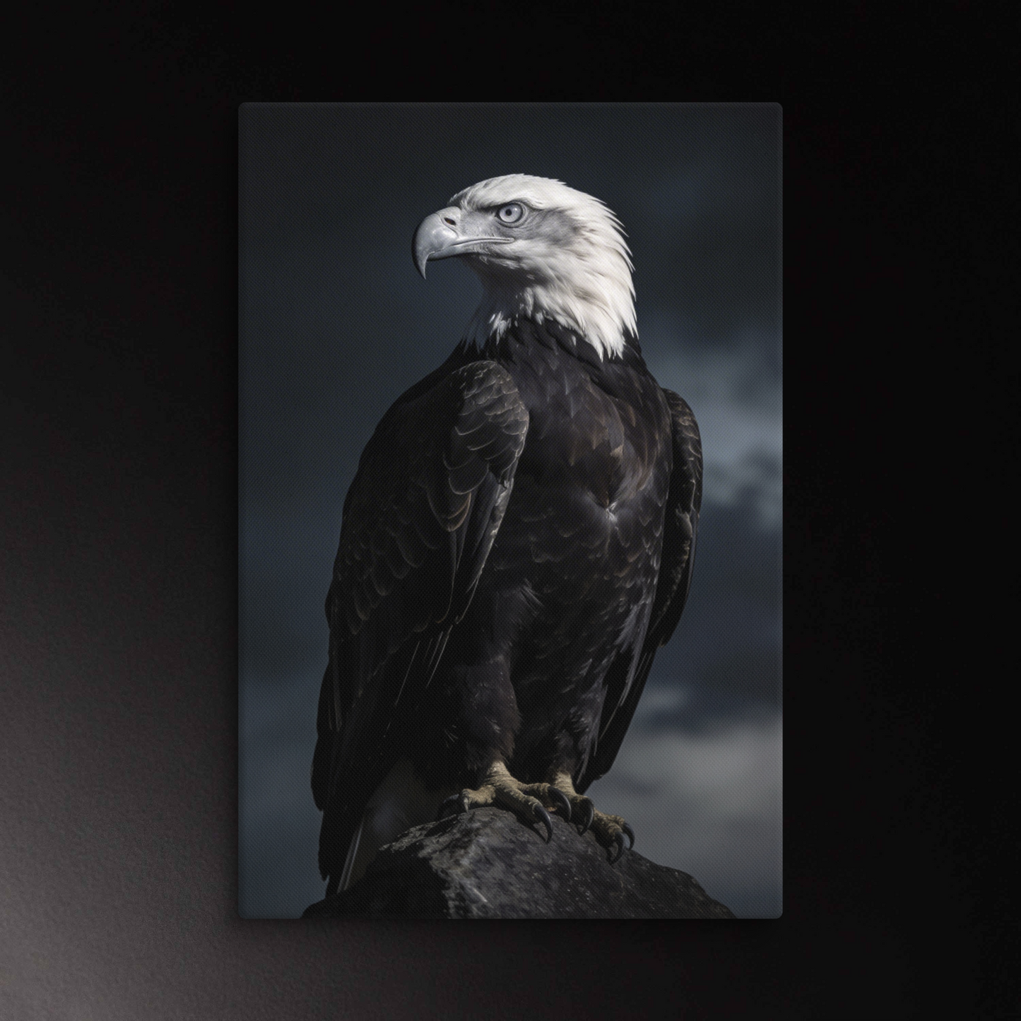 Adler Wandkunst auf Leinwand 40x60 Zoll mit ruhiger, dominanter Präsenz und starkem Hell-Dunkel-Kontrast