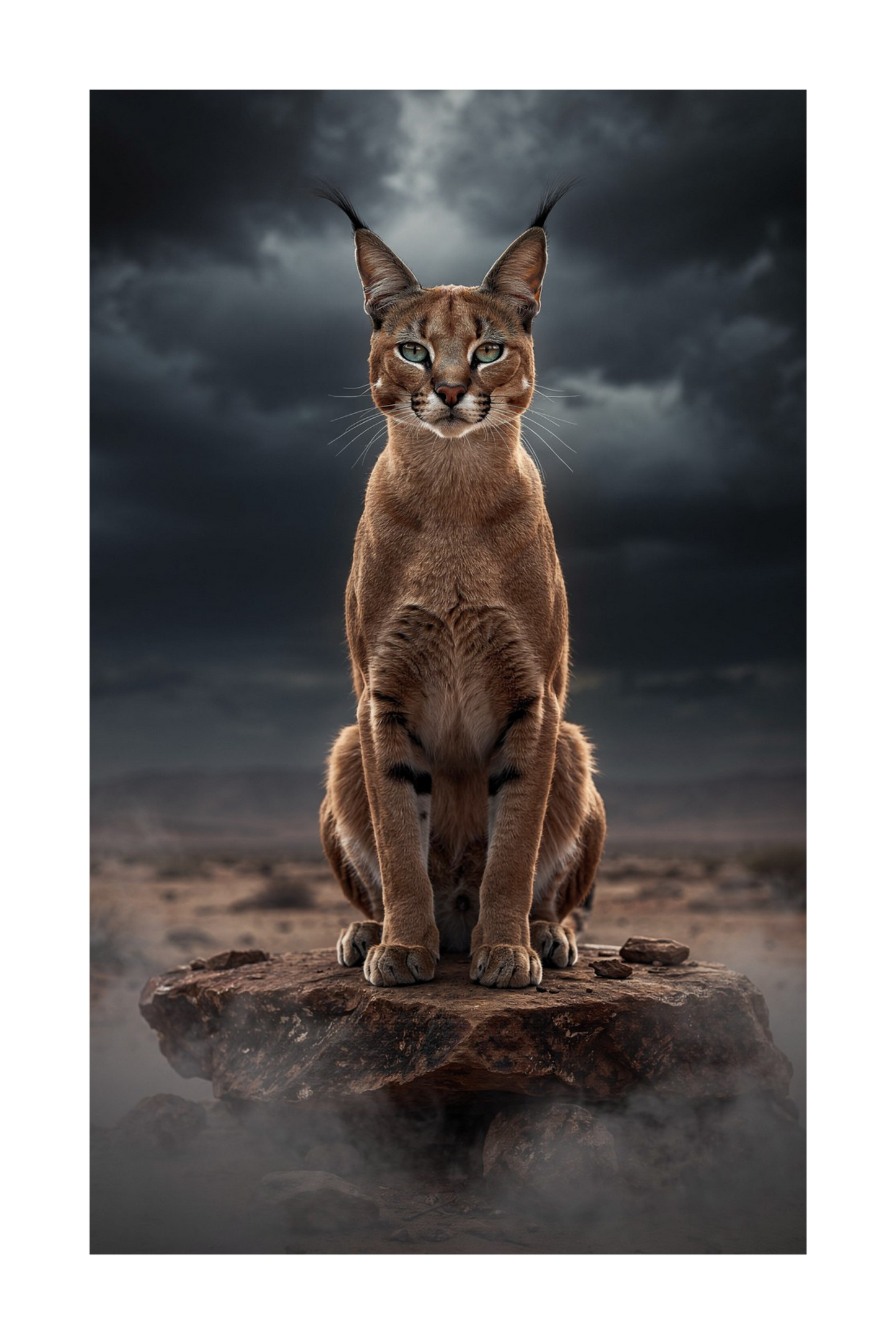 Freigestelltes Caracal Leinwandbild im Format 32×48 Zoll ohne Hintergrund
