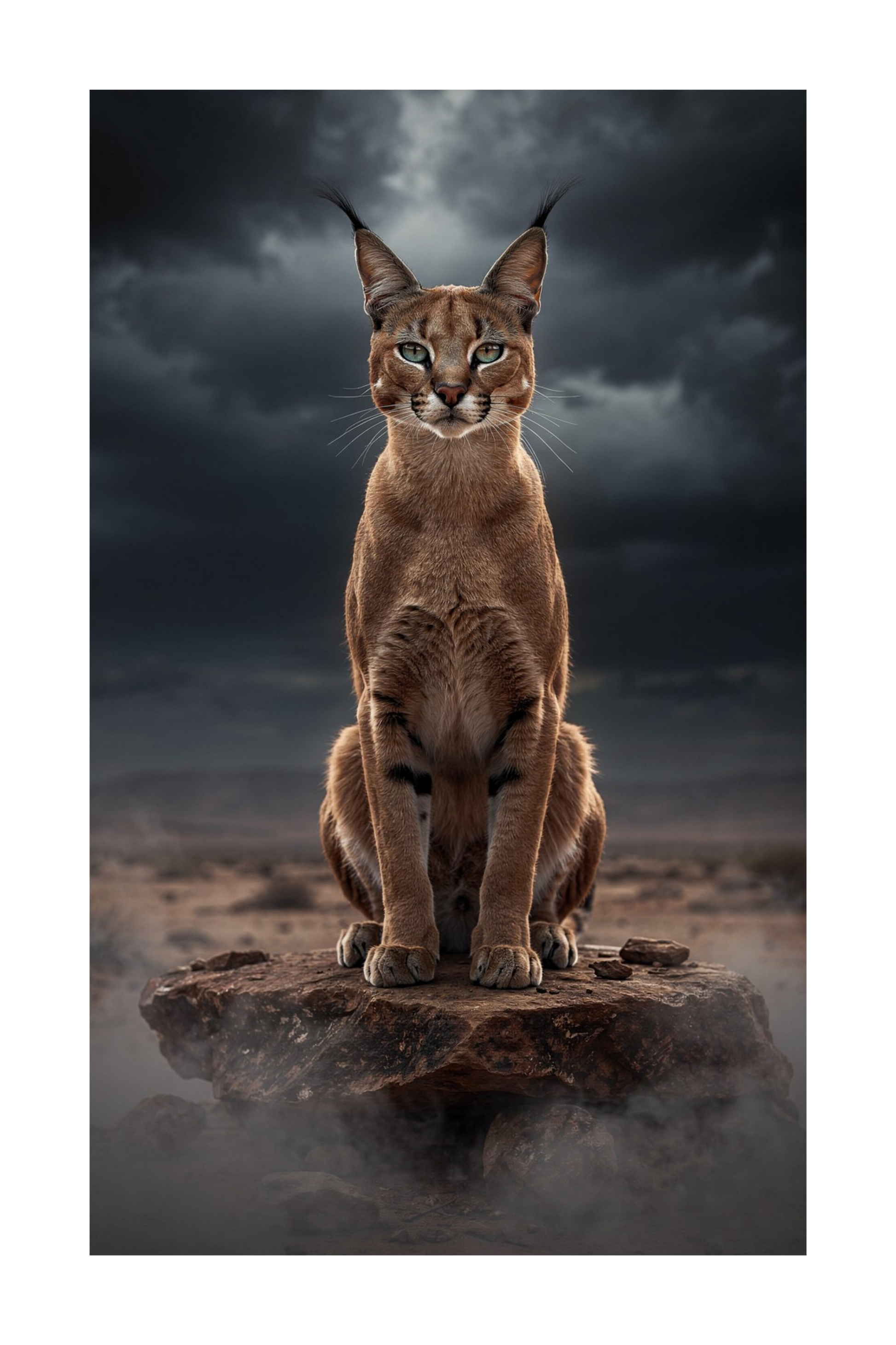 Freigestelltes Caracal Leinwandbild im Format 32×48 Zoll ohne Hintergrund