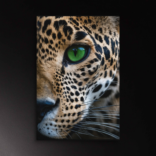 Raubkatze mit grünem Auge inspiriert von einem Jaguar als Leinwand 40x60 Zoll