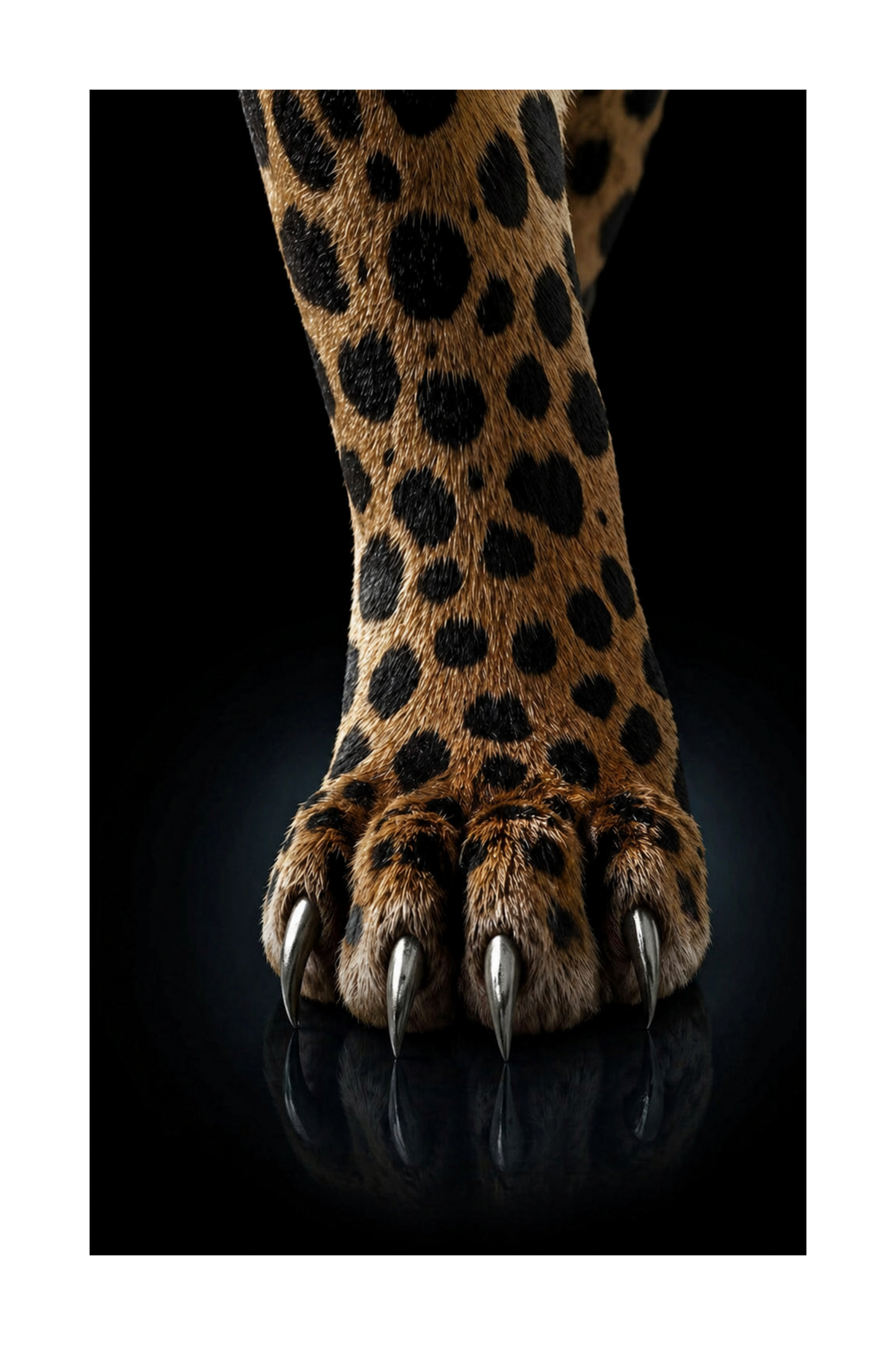 Freigestellte Jaguar Pfote mit sichtbarer Fellstruktur und Krallen für Design Mockups