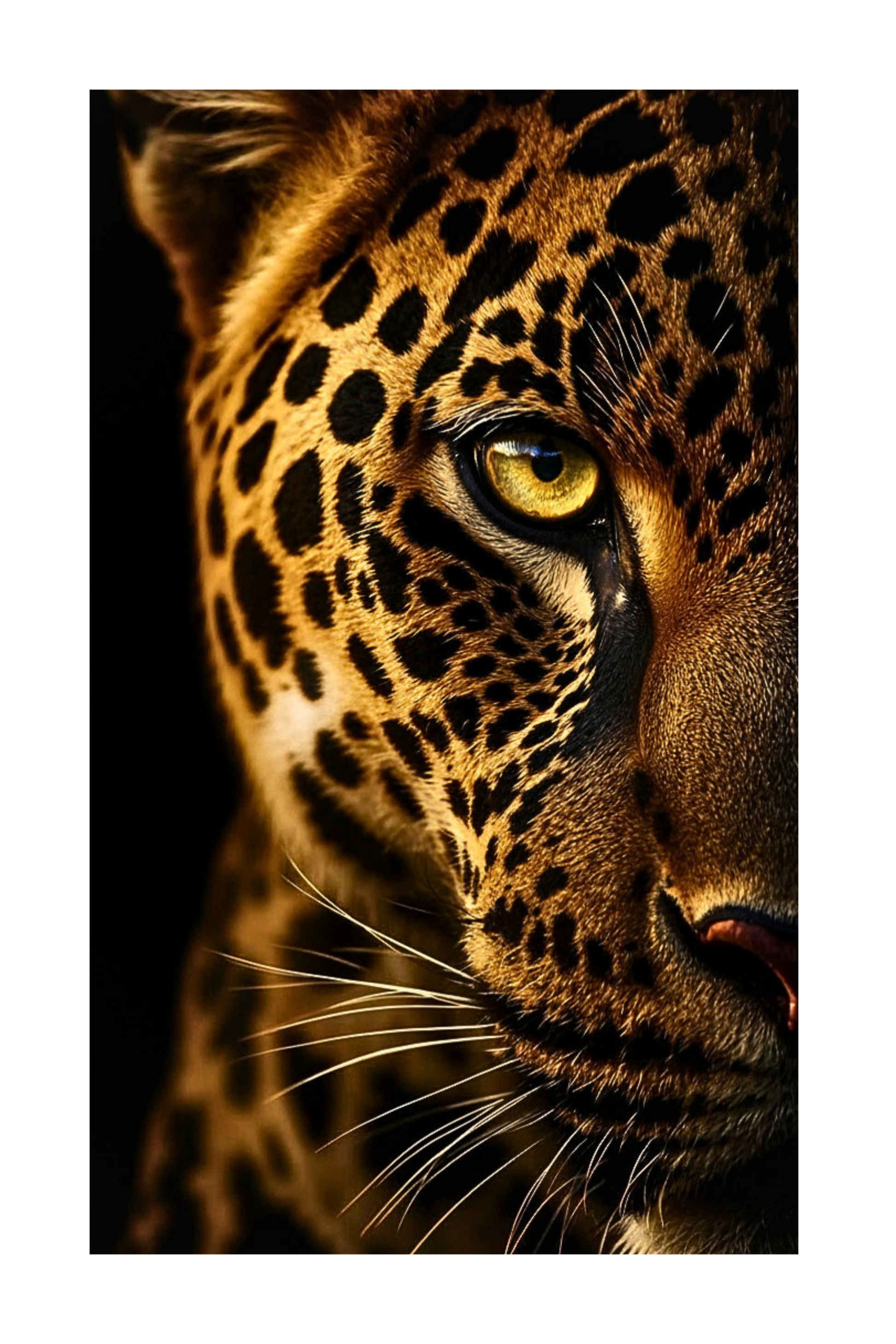 Freigestelltes Jaguar Motiv für Leinwandkunst 40x60 mit detailreichem Fell und stiller Intensität