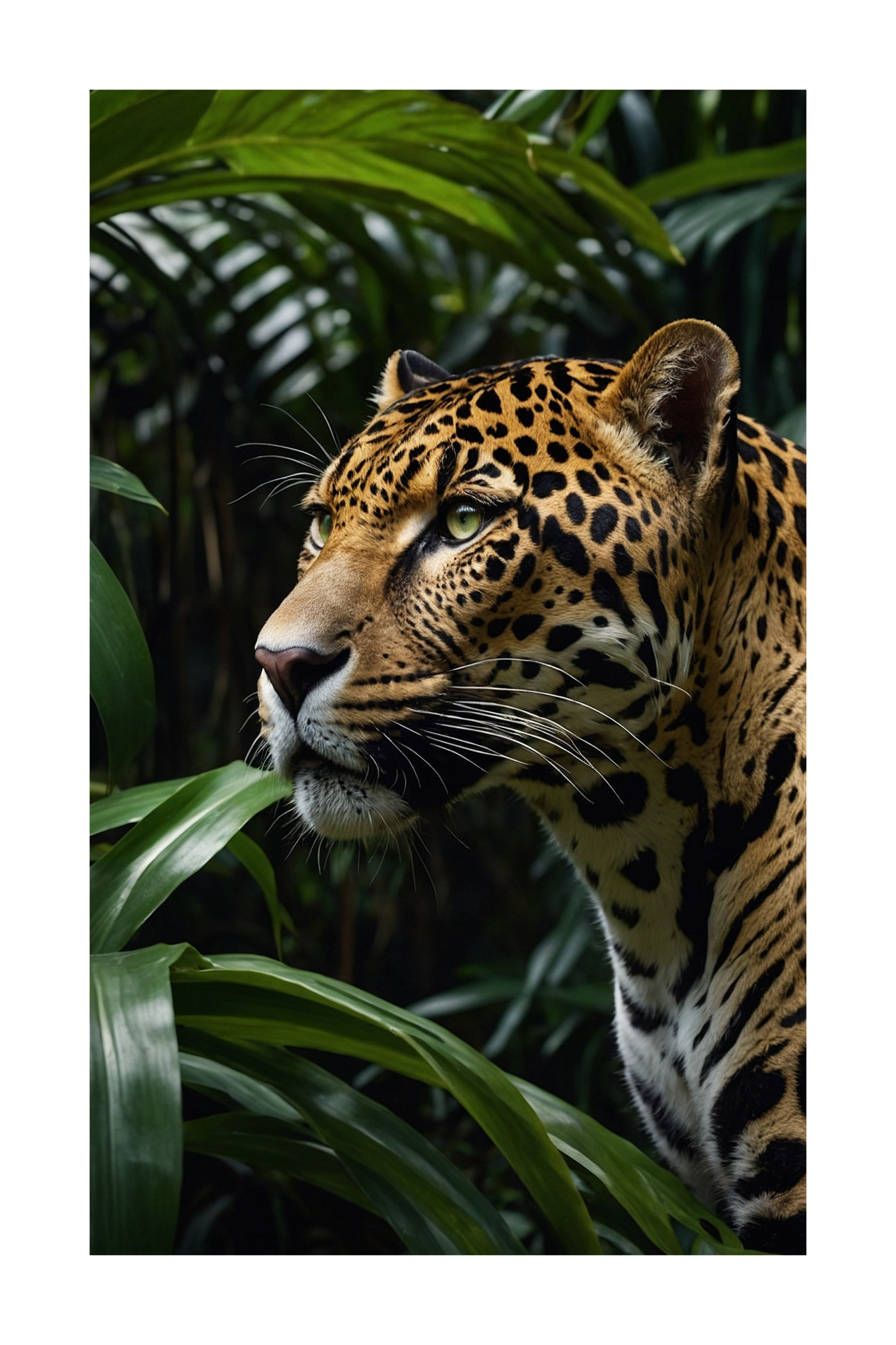 Leopard Motiv freigestellt für Leinwand mit Fokus auf Augen und Fellstruktur