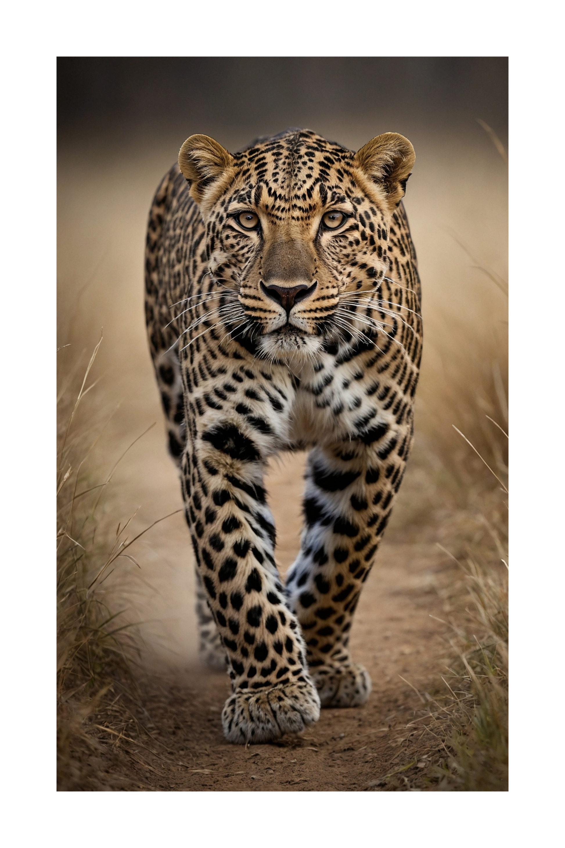 Freigestelltes Leopard Leinwandbild 40x60 Zoll zur realistischen Vorschau im Raum