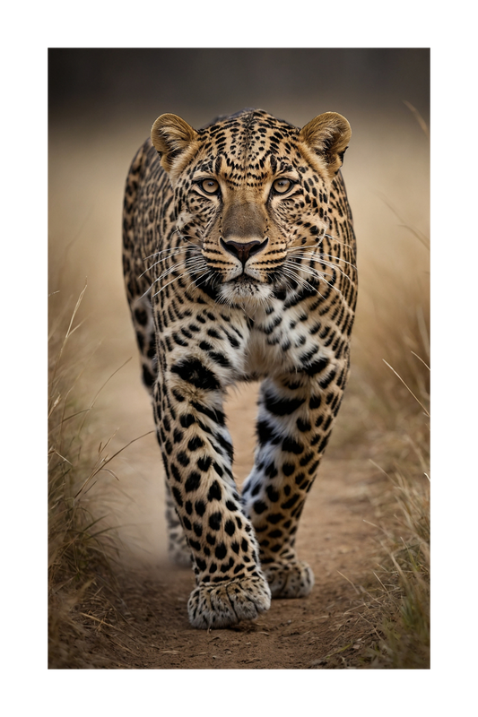 Freigestelltes Leopard Leinwandbild 40x60 Zoll zur realistischen Vorschau im Raum
