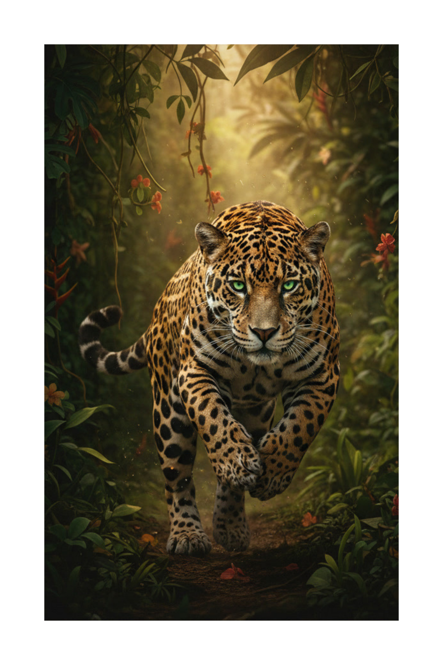 Freigestellte Jaguar Leinwand mit klarer Darstellung für Produktansicht