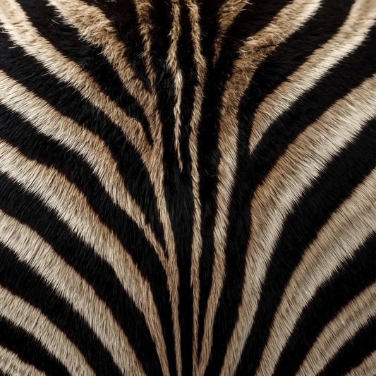 Realistische Zebra Schwarz-Beige-Weiß-Fellstruktur im Detail